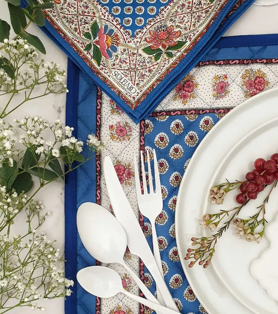 Souleiado Nos Tables Automnales | Set de table matelassé « La Fleur d'Arles »