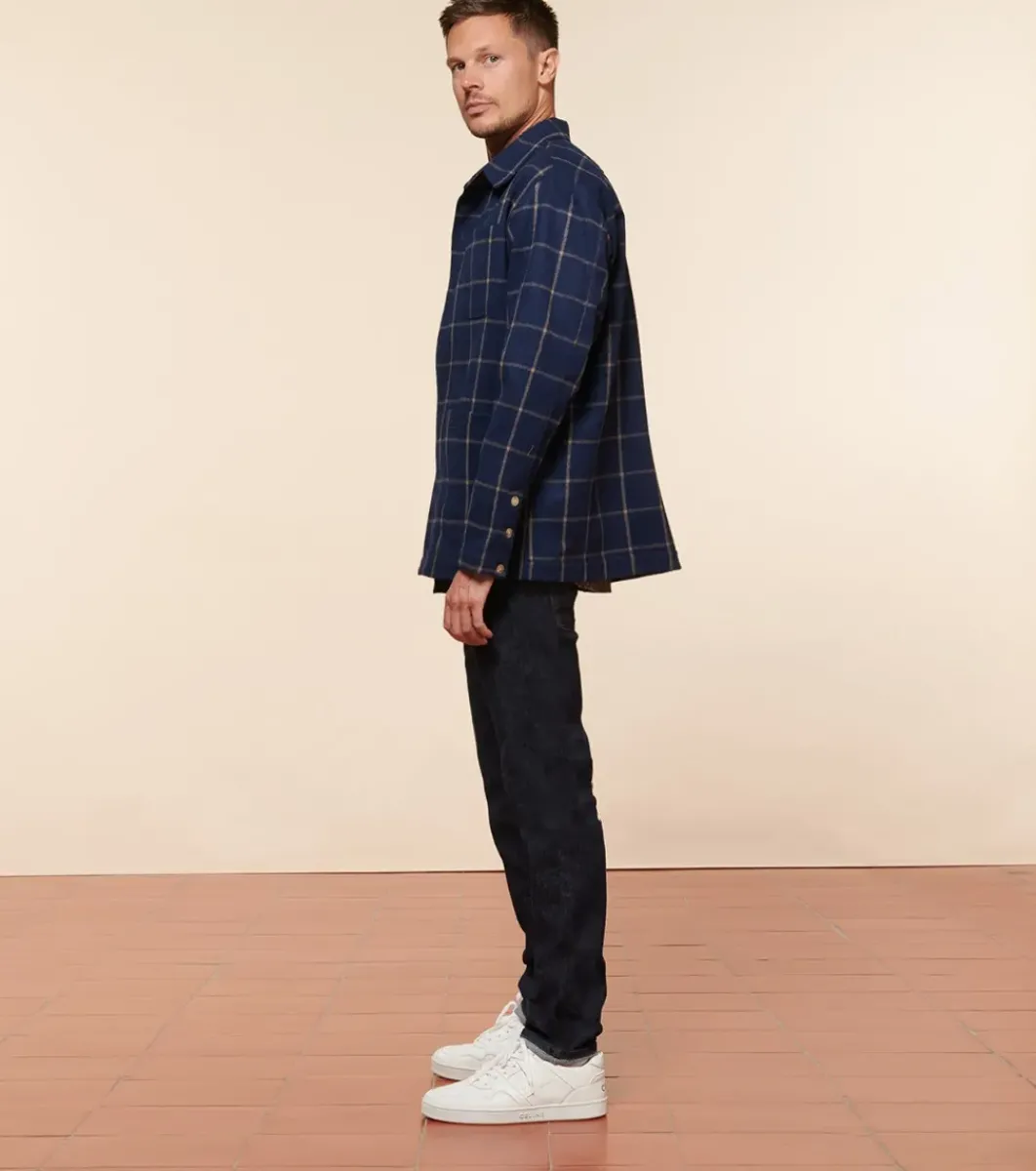 Homme Souleiado Vestes & Manteaux | Veste THEO Lainage bleu à carreaux beige