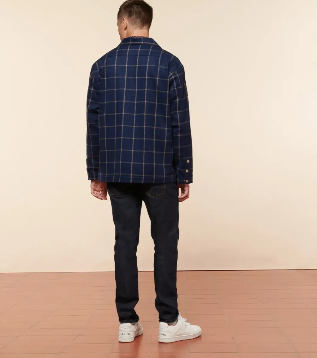 Homme Souleiado Vestes & Manteaux | Veste THEO Lainage bleu à carreaux beige